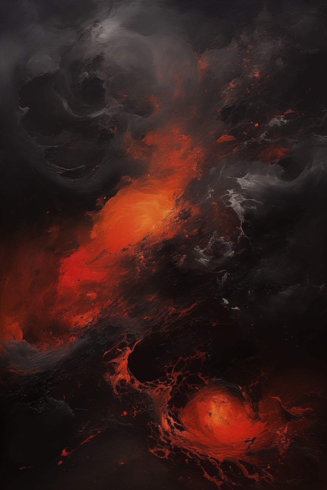Fire on Black Abstract #1