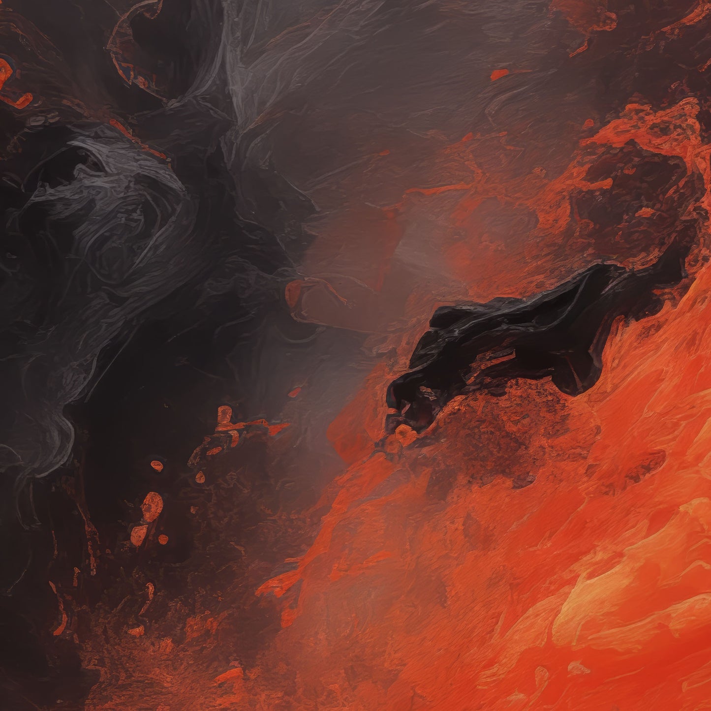 Fire on Black Abstract #2