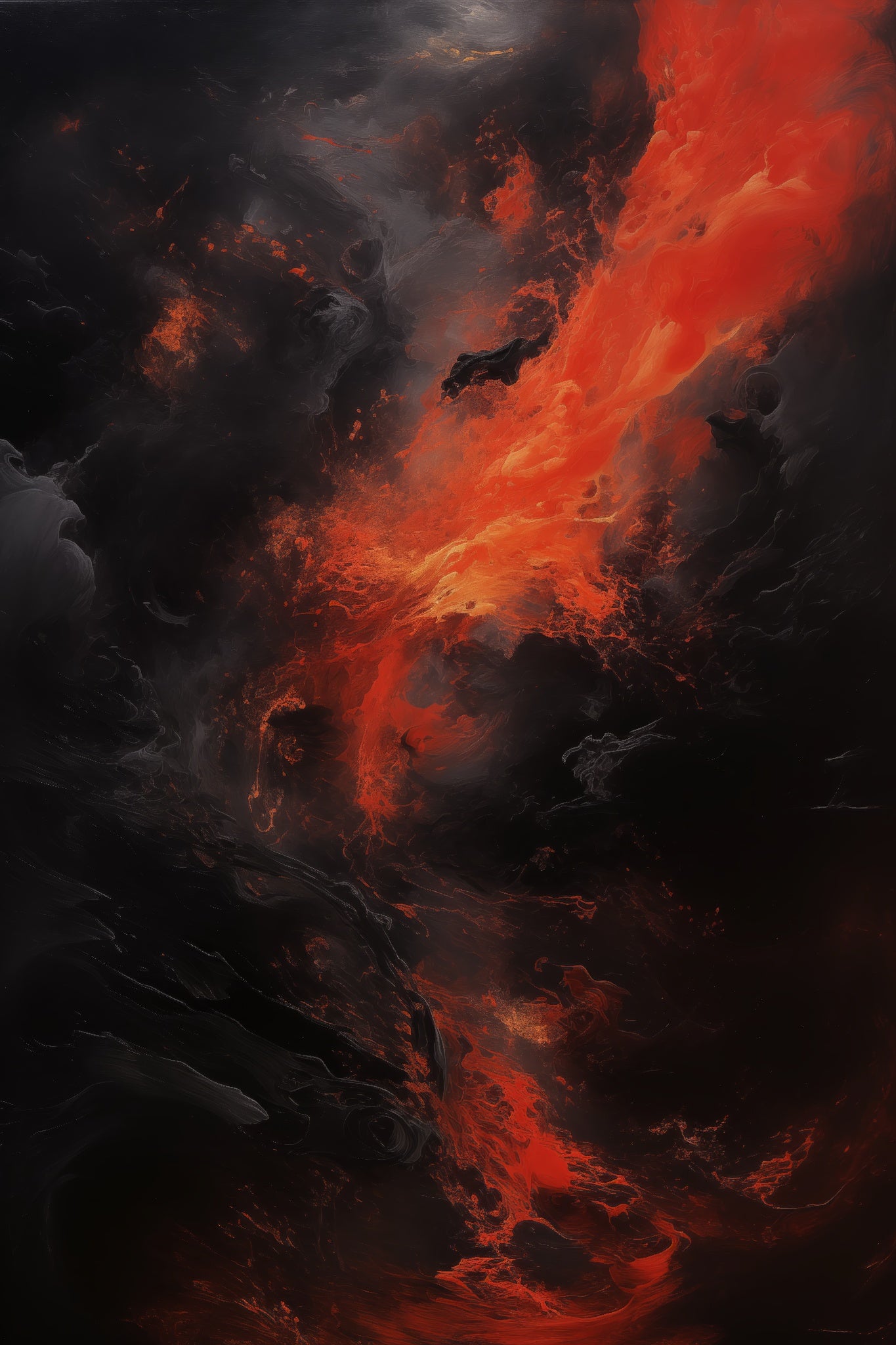 Fire on Black Abstract #2