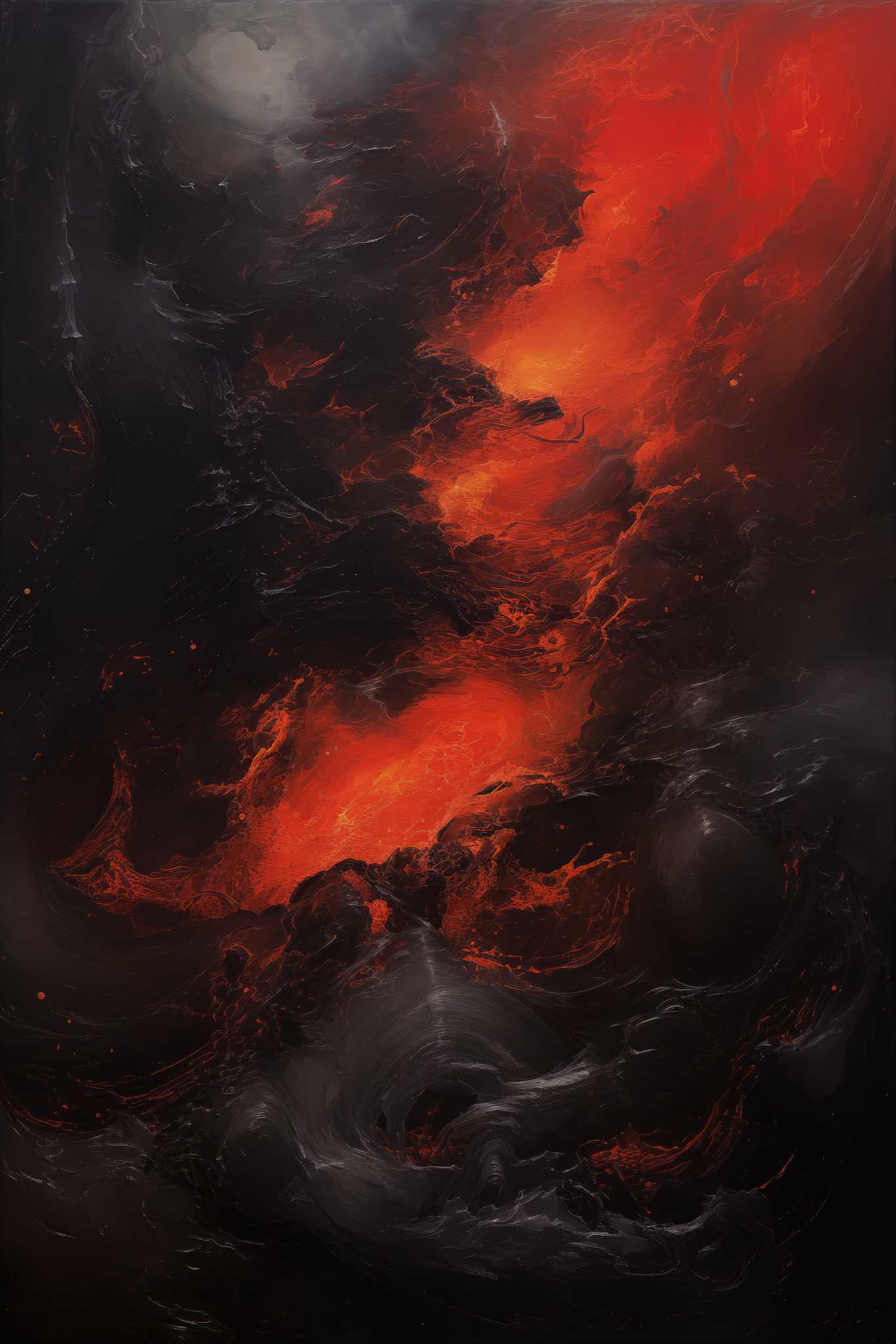 Fire on Black Abstract #3