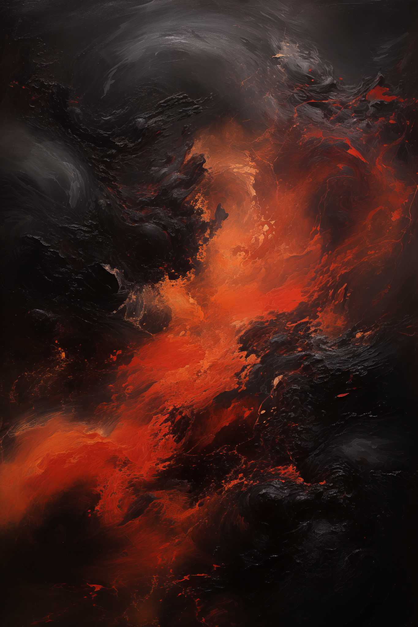 Fire on Black Abstract #4