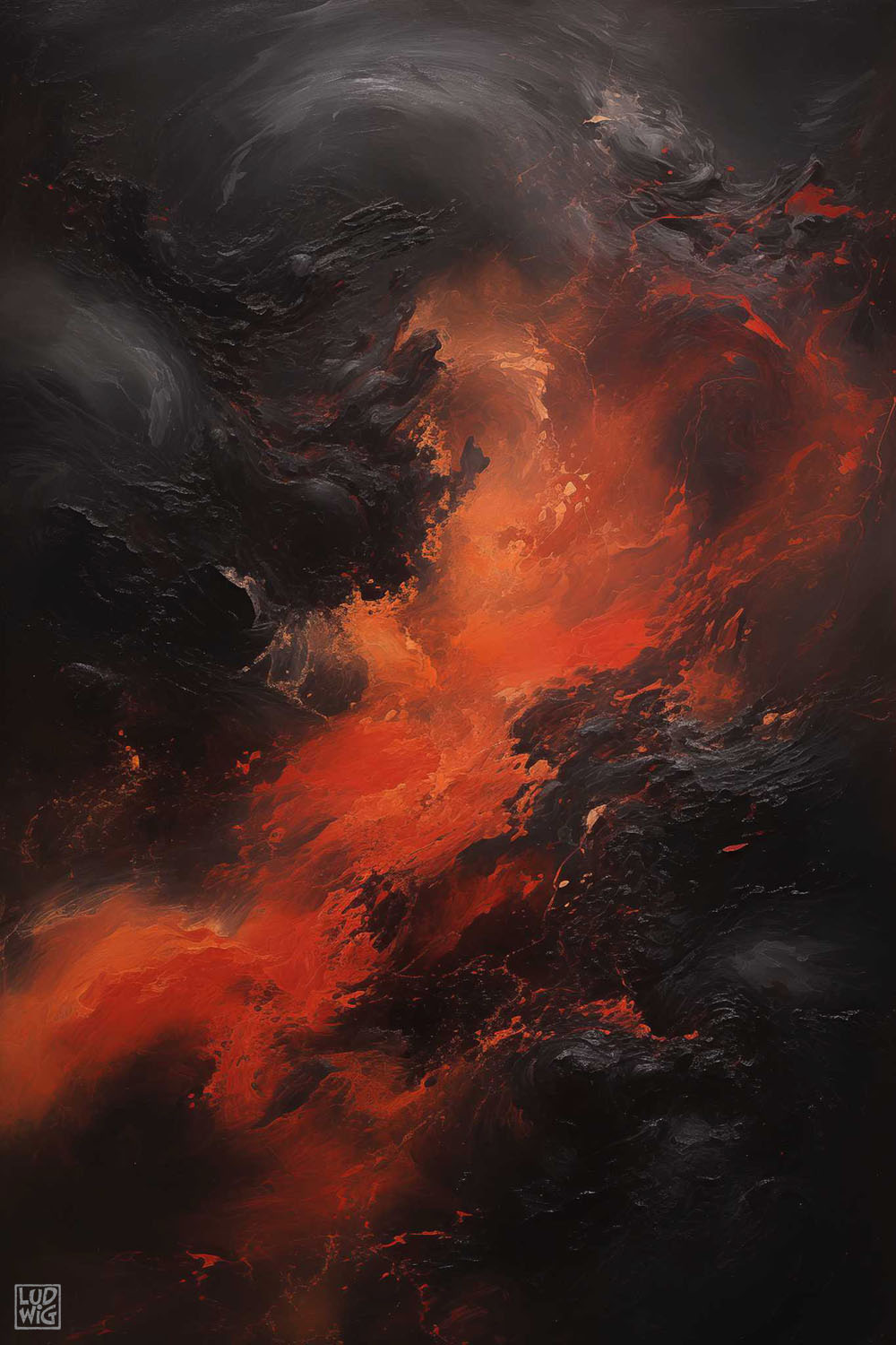 Fire on Black Abstract #4 by Ludwig