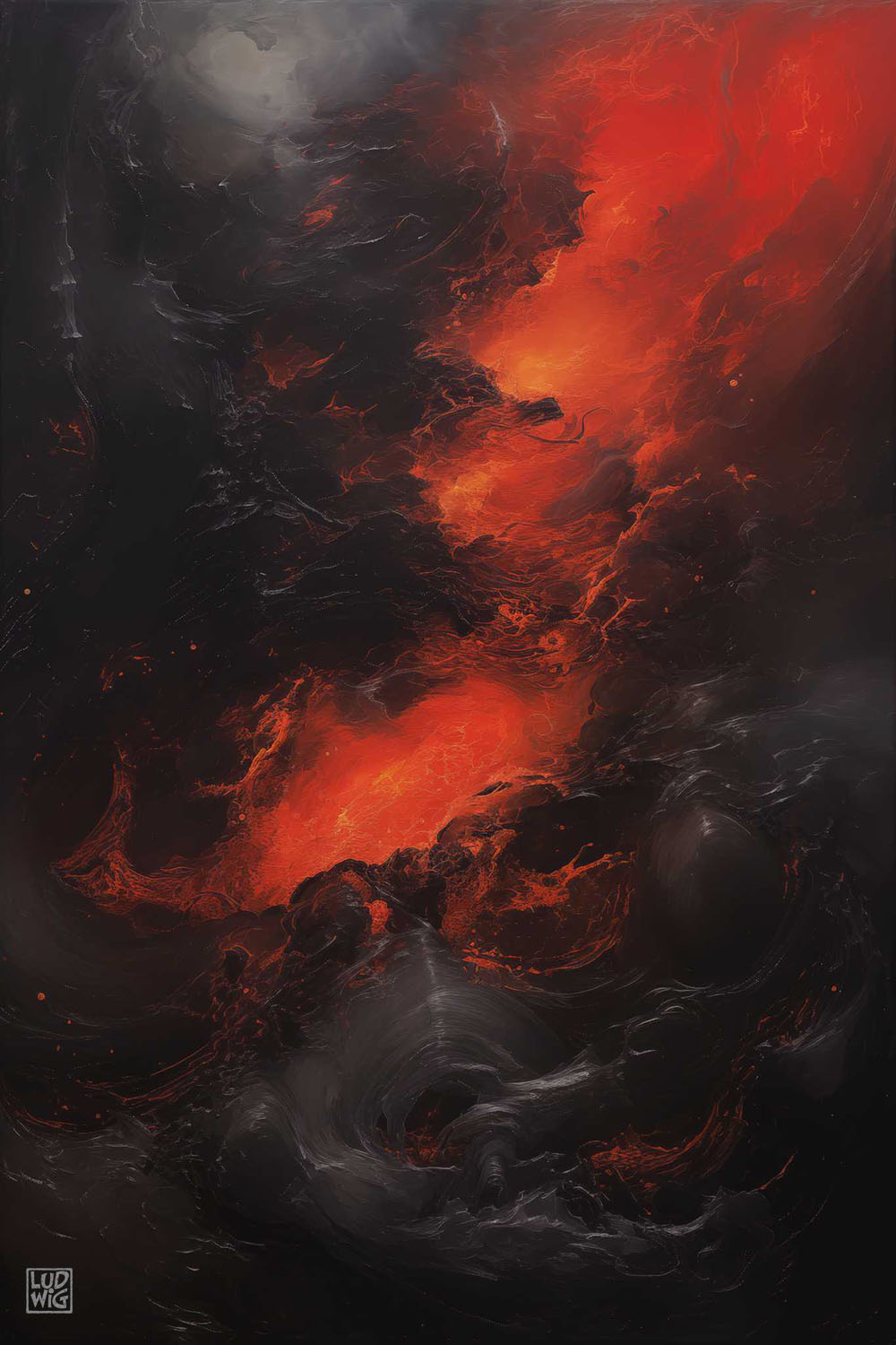 Fire on Black Abstract #3 by Ludwig