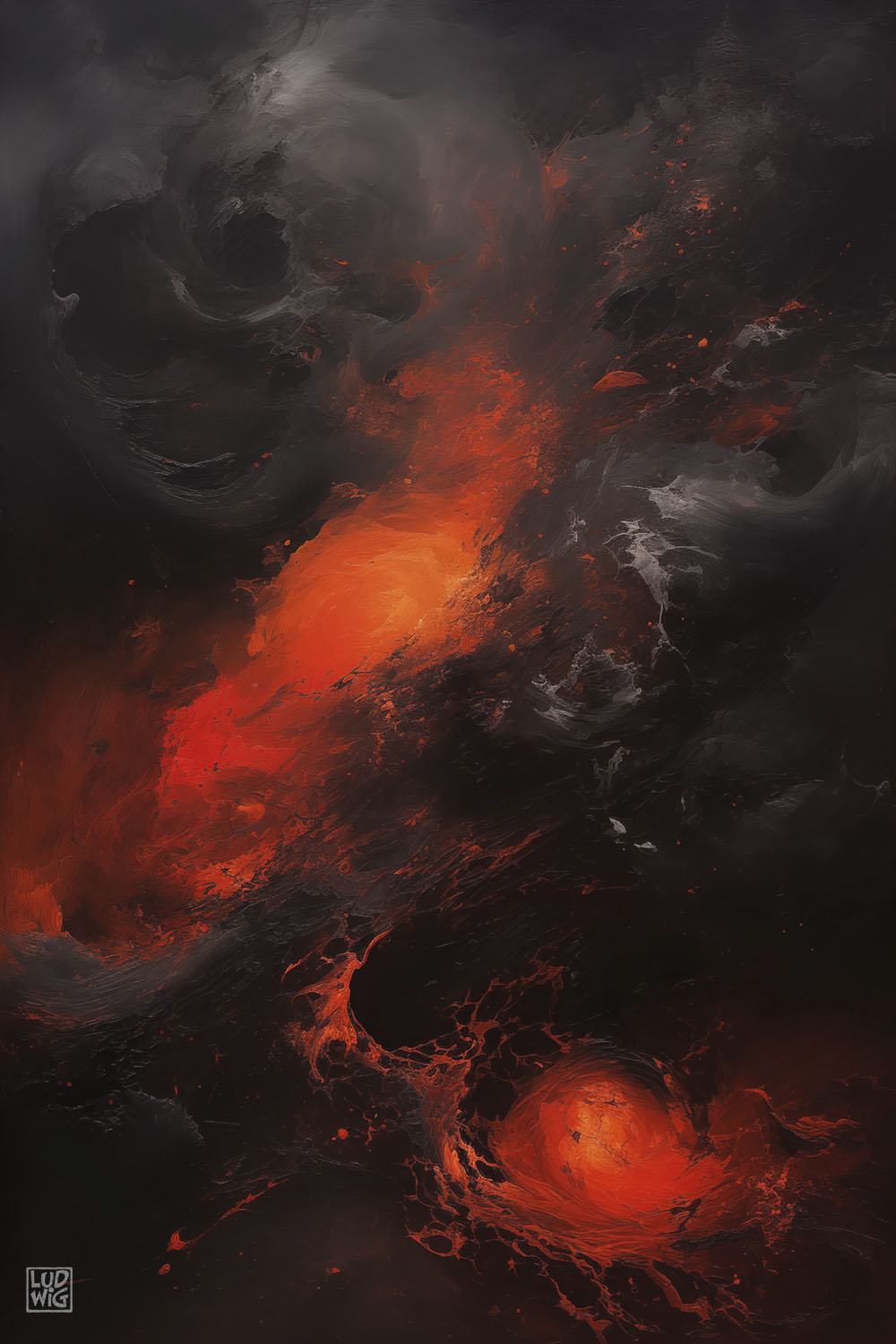 Fire on Black Abstract #1 by Ludwig